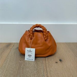 Orange Mini Bag with Braided Handle